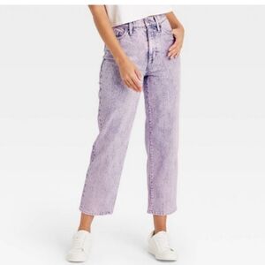 Retro Straight Purple Blue Jeans